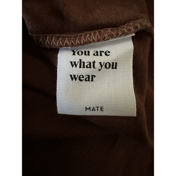 MATE the Label Long Sleeve Tencel Sleep Tee Color Cocoa Size XS - Picture 6 of 8